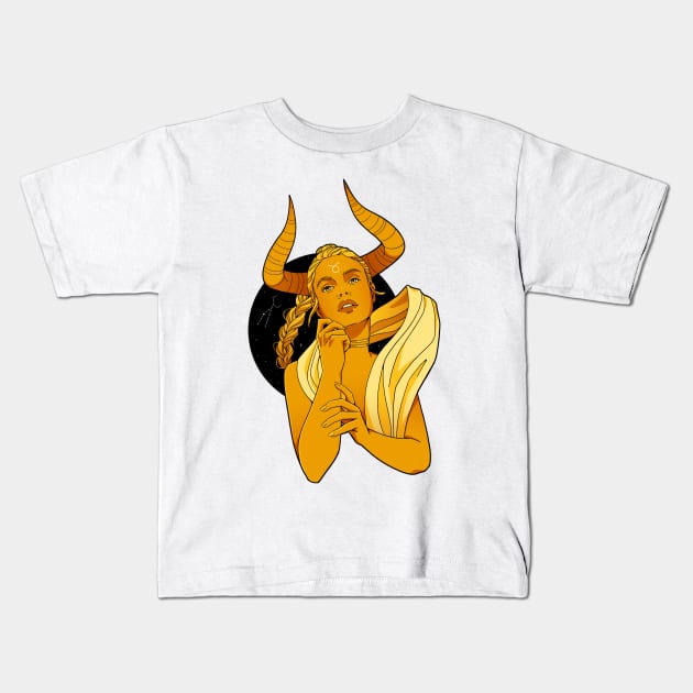 Taurus Kids T-Shirt by Karothekreator